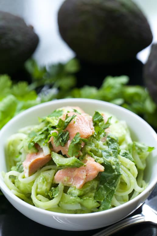 Savor Creamy Avocado Rice Noodle Bowls with Crispy Bok Choy